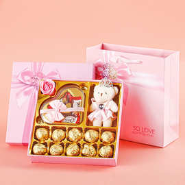 商超网红巧克力爆款牛奶夹心送女生520情人节伴手礼物盒批发零食