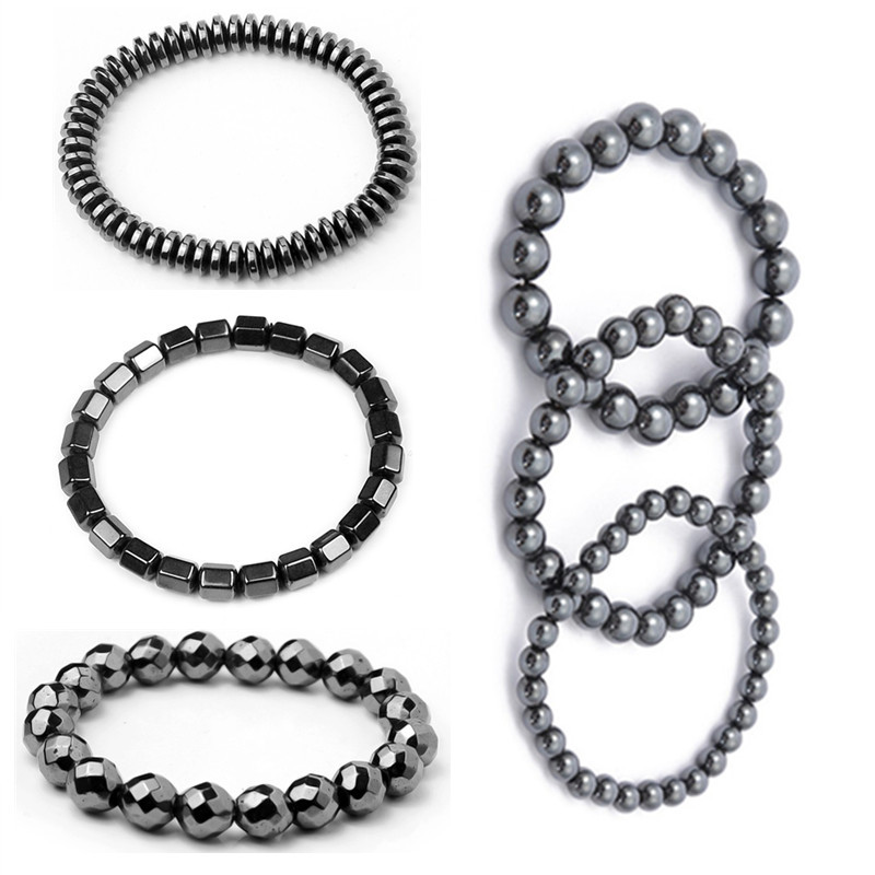32g Weight Vintage Style Classic Style Round Hematite Black Gallstone Men's Bracelets Men Beaded Bracelets