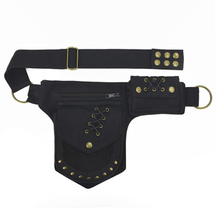 Foreign Trade Men's and Women's Waist Bags, Retro Rivet Cosmetics Bags, Multi-Functional Crossbody Bags, Outdoor Sports Mobile Phone Bags