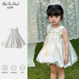 Girls Summer Dress 2025 New Baby Girl High-End Birthday Dress Princess Dress Children's Vest Skirt