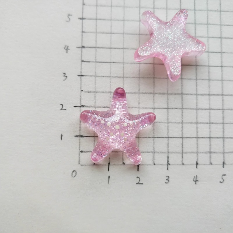 卡通渐变闪粉海洋鱼尾树脂饰品配件手工diy奶油胶手机壳发夹材料|undefined