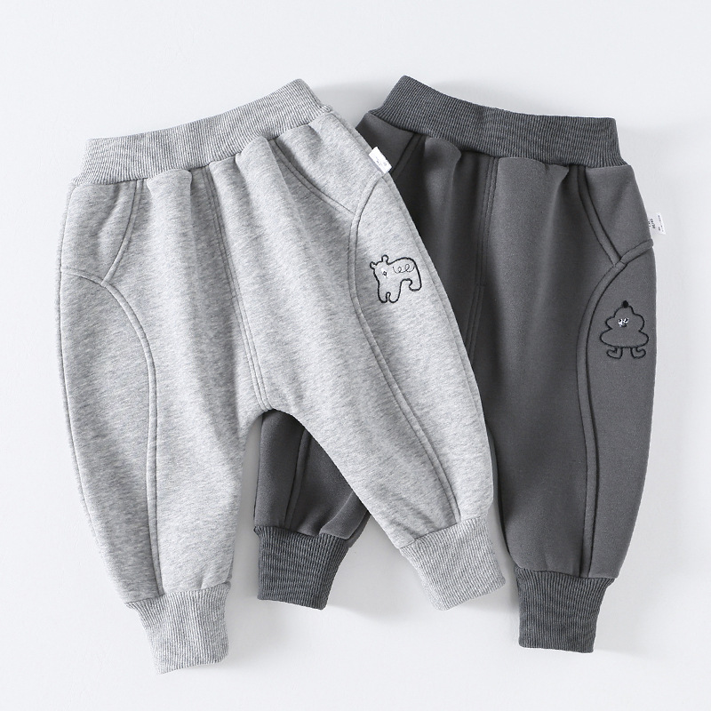 宝宝加厚裤子冬季男小童休闲裤加绒婴幼儿长裤女宝宝屁屁裤冬装潮