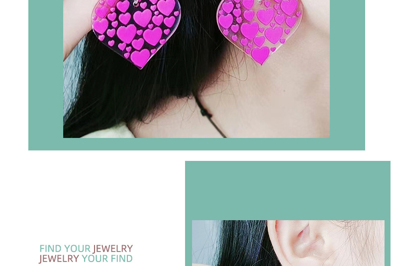 Wholesale Jewelry Sweet Heart Shape Rubik's Cube Arylic Drop Earrings display picture 1