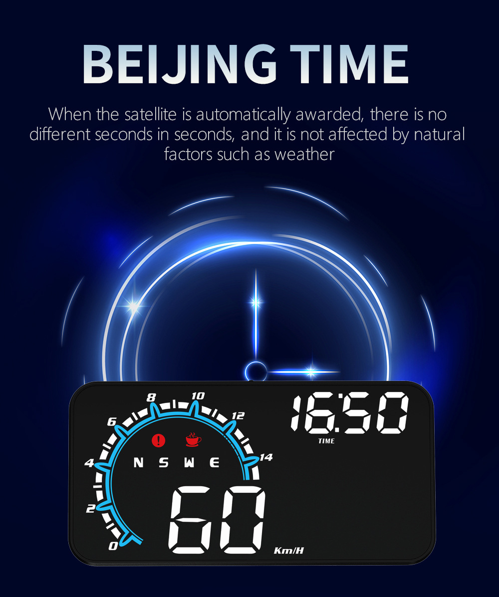 Cross-border high-definition digital display car monitor GPS universal car projector manufacturer in-stock HUD head-up display