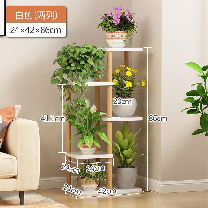 Estante de flores estante de madera sólida interior piso de decoración sala de estar estante de flores estante de rosa verde para el hogar interior