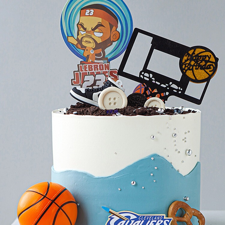 Baked Cake Decorations Mini Sneakers Ornaments Basketball Ball Frame Boy Male God Birthday Party Dessert Table Decorations