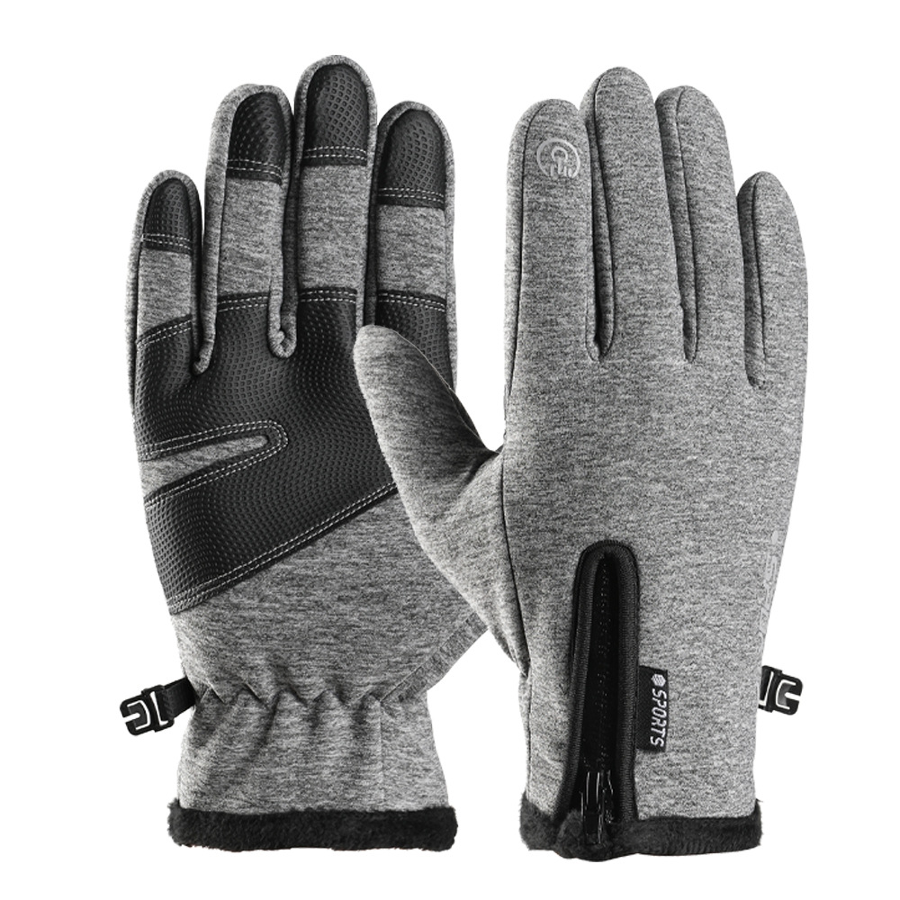 Guantes cálidos para ciclismo para hombres y mujeres, impermeables y con forro de terciopelo, para deportes al aire libre, esquí, guantes de invierno antideslizantes con pantalla táctil