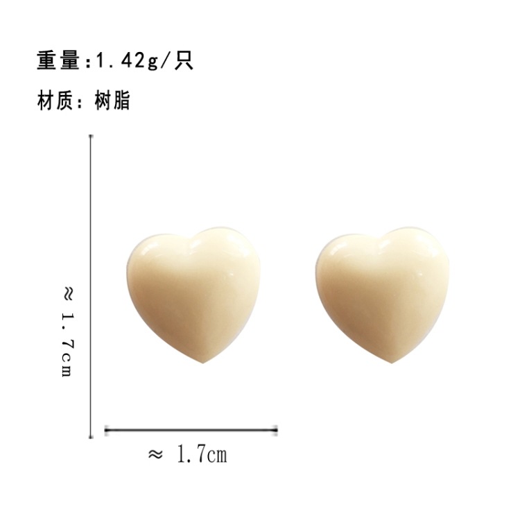 Fashion White Heart-shape Resin Earrings Wholesale display picture 14