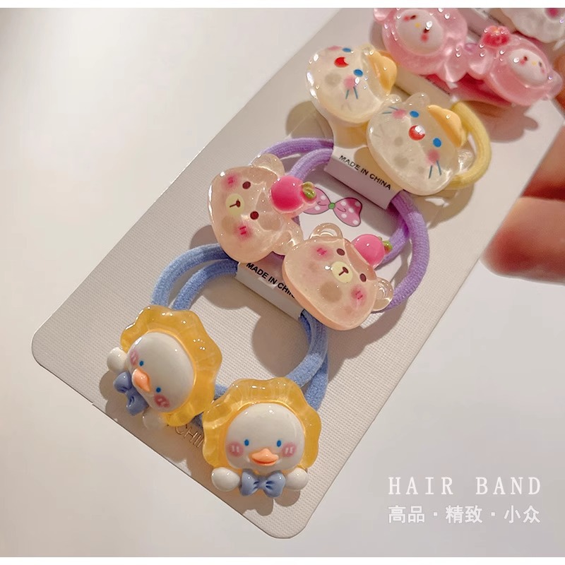 Wine Red Children's Hair Ties That Don'T Damage Hair, Girls' Hair Bands, Baby Hair Ties, Small Rubber Bands, Cute Cartoon Hair Ropes, Girls' Hair Accessories