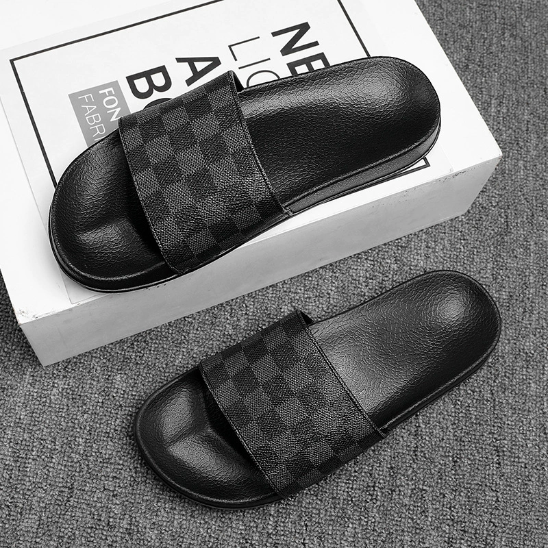 Летние мужские тапочки 2025 года, новые европейские и американские, для улицы, дома и универсальные нескользящие тапочки.