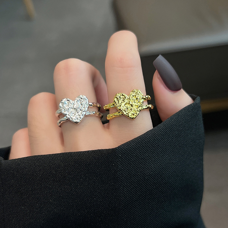 Retro Heart Shape Alloy Plating Womenu0027S Open Ring
