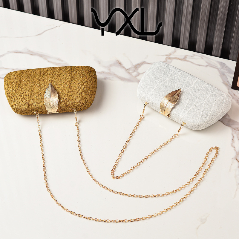 Nueva moda europea y americana hojas bolsas de cena vestidos de fiesta bolsas de mano simple retro cheongsam bolsas clucth