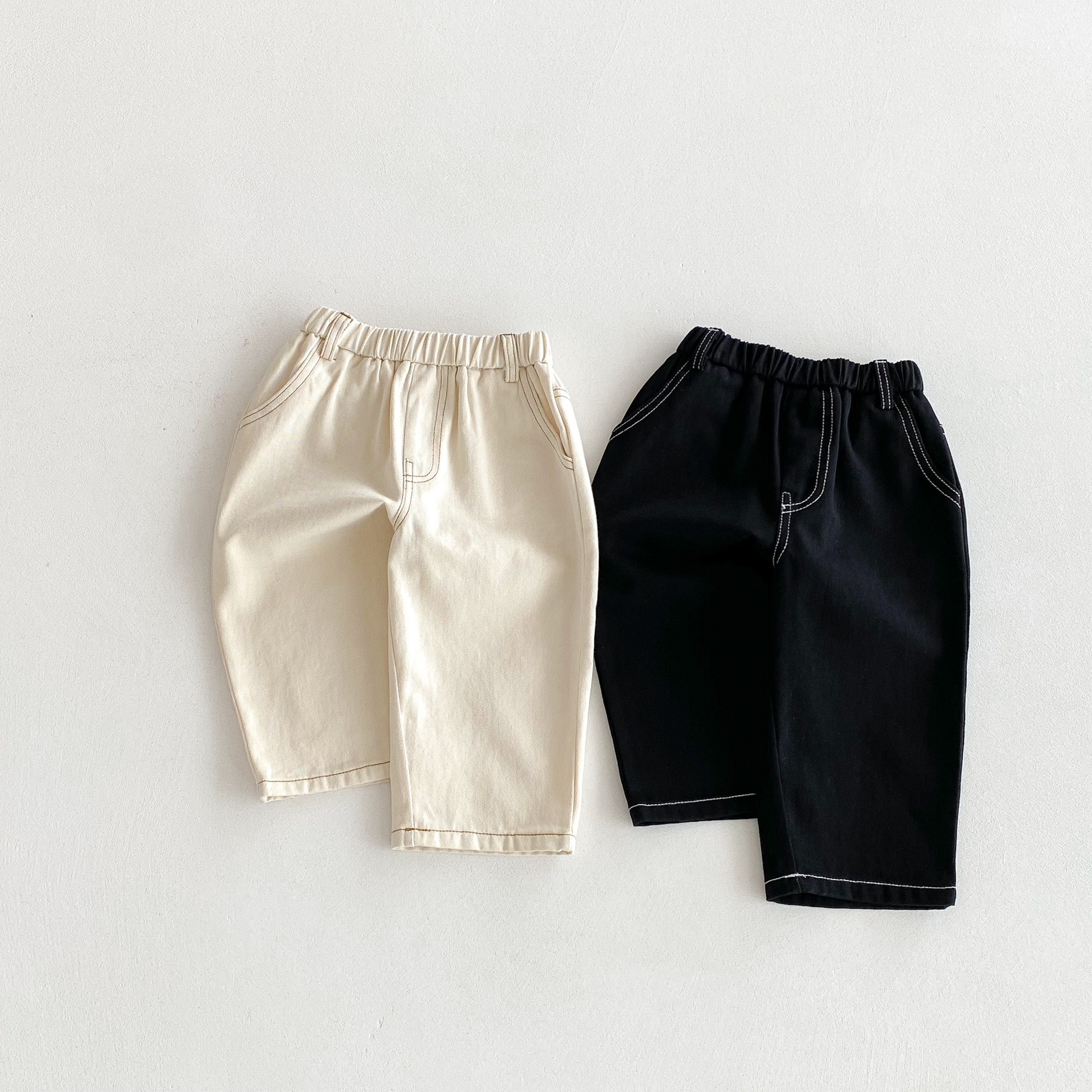 Korean Style Children's Pants Autumn New Arrivals Solid Color Casual Pants Boys Girls Jeans Spring Autumn Long Pants