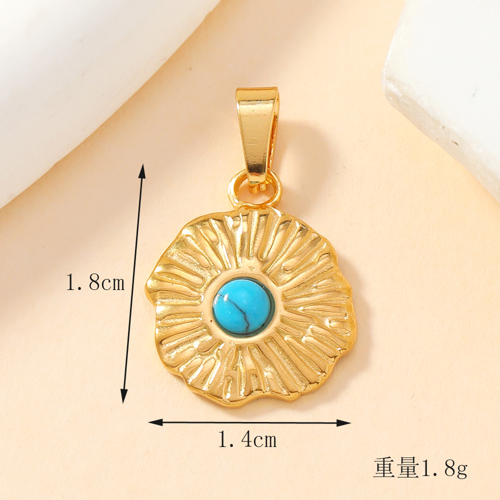 Colgante único pulsera de fundición de acero inoxidable transfronterizo accesorios de collar color salvaje estrella turquesa amor colgante de bricolaje