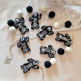 Nepalese Wool Felt Hanging Decoration Halloween Decoration Cross-Hanging Skull Creative Wind Chime Korean Style Hanging Ornament