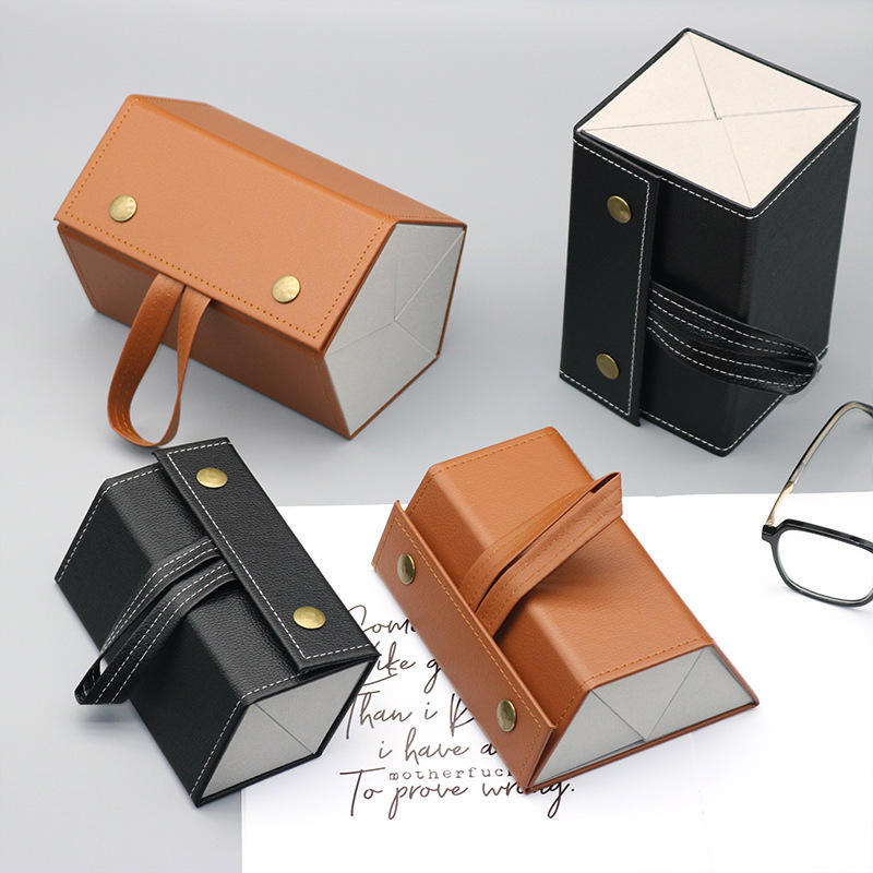 Multi-even glasses box jewelry storage box leather multi-grid high-end feeling glasses box high-end handmade glasses box manufacturers