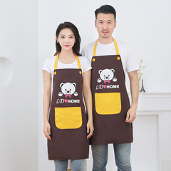 卡通小熊圍裙可擦手可調節防水防油污圍裙居家廚房掛脖擦手圍裙