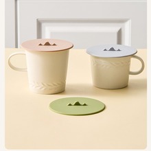 简约纯色硅胶防尘杯盖水杯茶杯马克杯陶瓷杯通用马卡龙圆形水杯盖