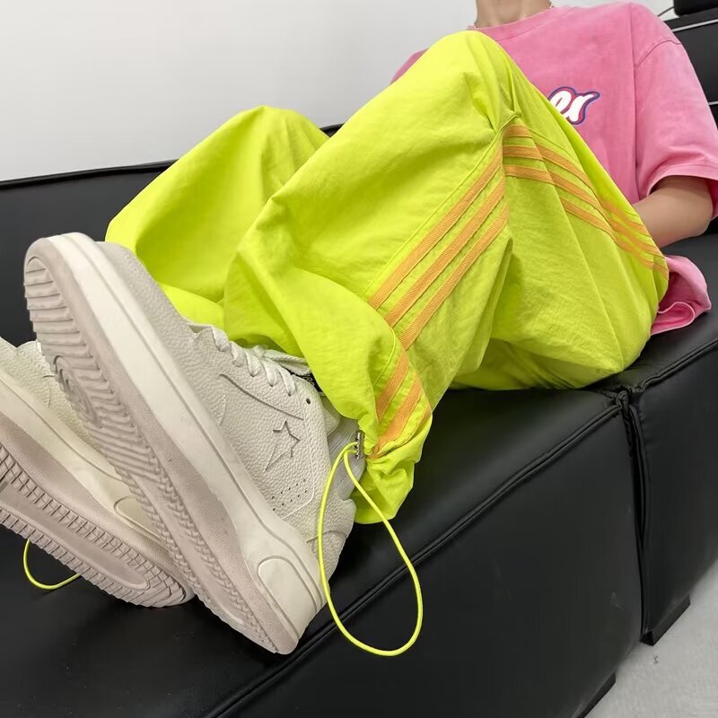 Paratrooper Pants Men's and Women's Quick-drying Summer Dopamine Three-bar Wide-leg Candy-colored Thin Fashionable Functional Pants