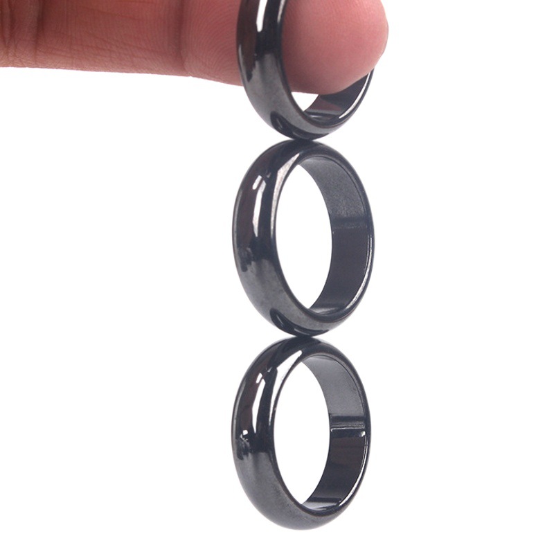 Black Magnetic Cambered Ring Black Gallstone European and American Fashion Men's and Women's Ring Amazon AliExpress Cross-border Foreign Trade