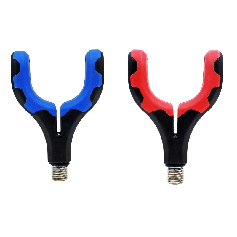 TPR recubierto de caucho pequeño soporte cabeza Cruz espejo europeo carpa pesca Biblioteca pesca de silicona soporte cabeza feide Rod tenedor accesorios fábrica al por mayor