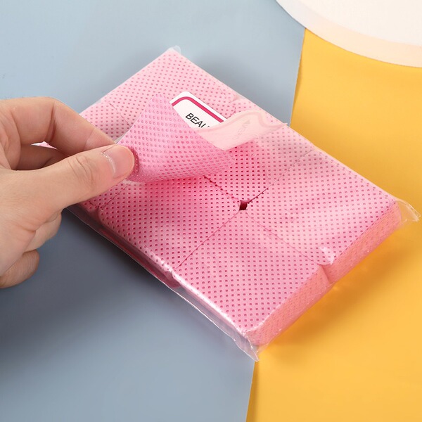 Colored manicure magic cotton wipes to clean nails and eyelashes…
