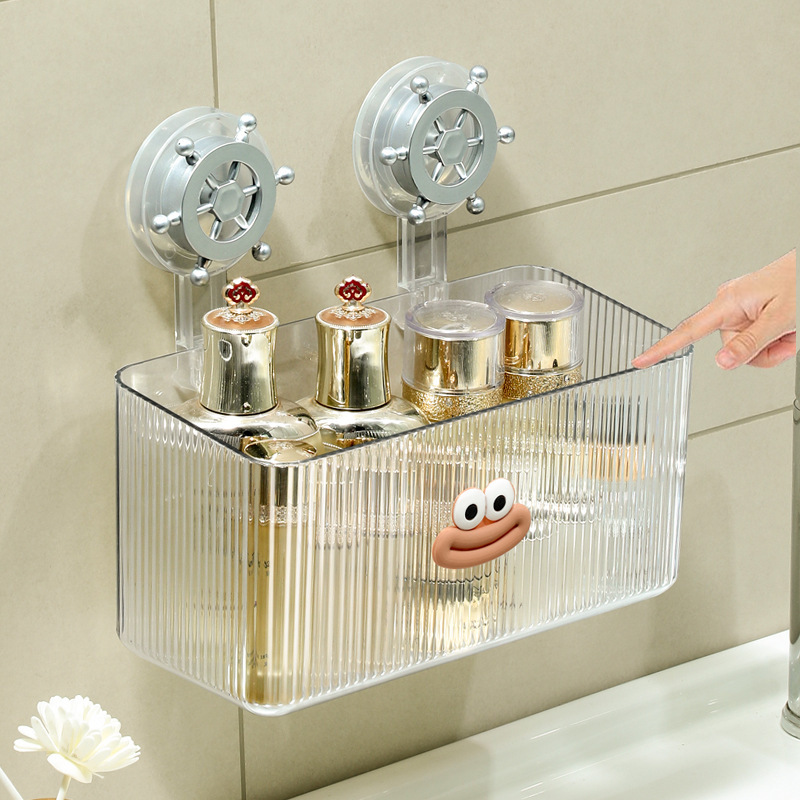 家庭用吸盤棚トイレ浴室洗面タオル収納ケース穴なし収納棚洗面台壁掛け|undefined