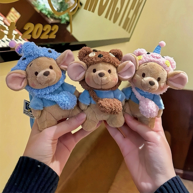 Cartoon Kangaroo Adzuki Bean Pendant Small Jewelry Cute Doll Bag Hanging Keychain Plush Car Hanging Small Commodity