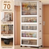 ★Enlarged 70CM-1 hanging clothes + 4 folding cabinets [transparent black]☆
