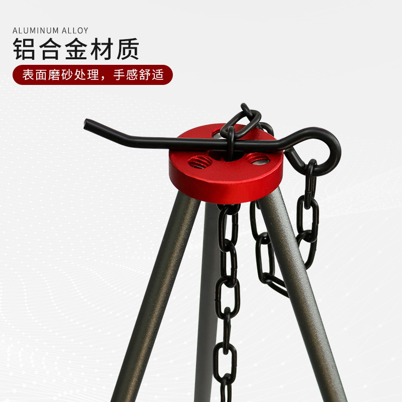 Al Aire Libre fogata soporte barbacoa parrilla trípode colgando olla leña quema fuego Mesa desmontaje conveniente de aluminio estufa camping Cuenca