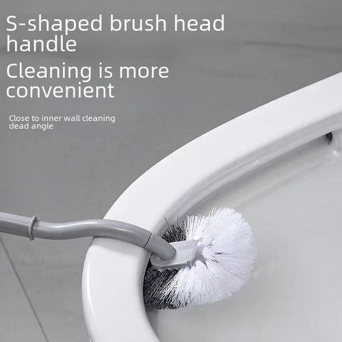 Bend Pipe Toilet Brush Multi-functional Bathroom Brush Bathroom No-Dead-Angle Home Wall-mounted Cleaning Brush Toilet Cleaning Gadget