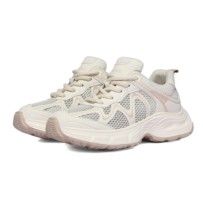 Giày thể thao nữ đế dày tăng chiều cao mùa hè thoáng khí nhẹ — 6149 mét, 6149 Hoa lan xám
