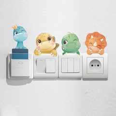 外貿卡通可愛小恐龍兒童臥室玄關家居裝飾牆貼貼紙自粘批發跨境