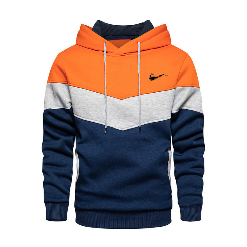 2023 new cross-border Amazon spring and autumn men's color matching contrast color fashion sweater men's casual sports top 2023 new cross-border Amazon spring and autumn men's color matching contrast color fashion sweater men's casual sports top