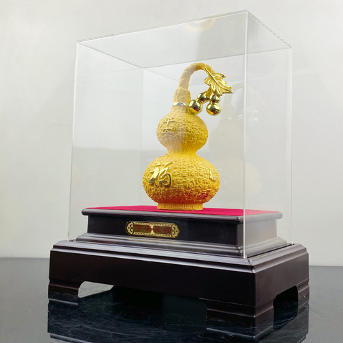 Gourd ornaments, velvet sand gold, peace and blessing, gourd and Fulu ornaments, Chinese style home decorations, resin ornaments