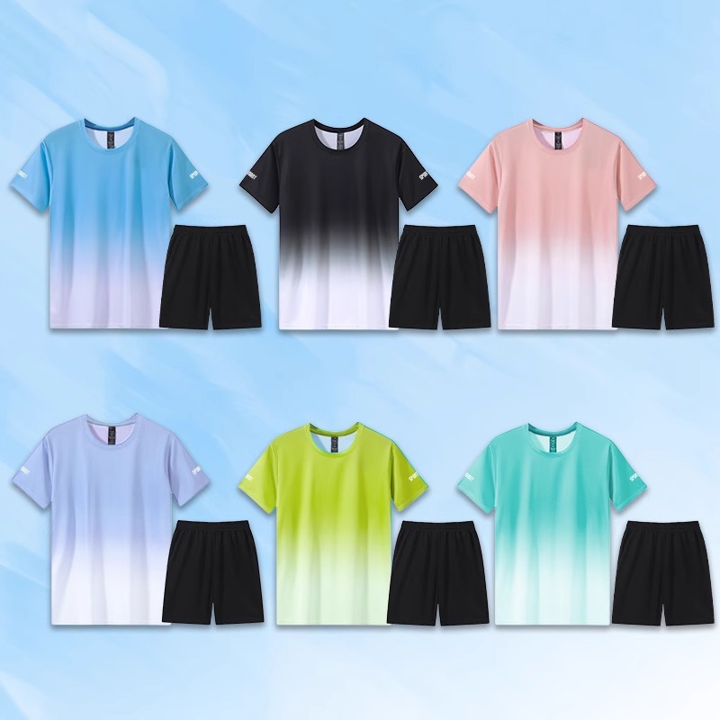 Ropa para correr, equipo, traje deportivo, ropa de fitness para hombres y mujeres, camiseta de secado rápido de seda de hielo, entrenamiento de ciclismo, ropa para correr por la mañana, primavera y verano