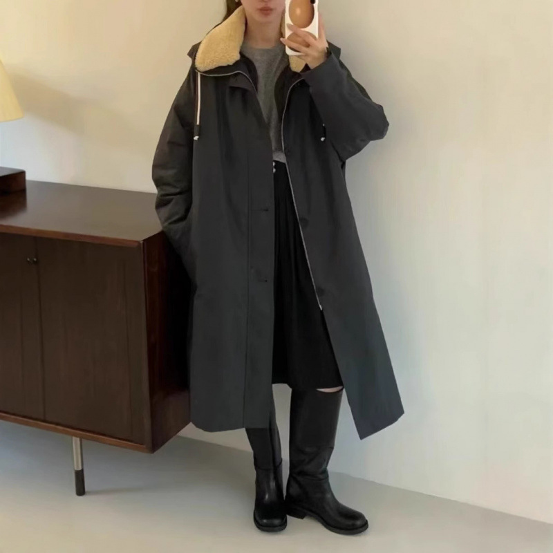 Egg Korea Dongdaemun 2024 Winter New High-Quality Hooded Warm Goose down Mid-Length down Jacket for Women