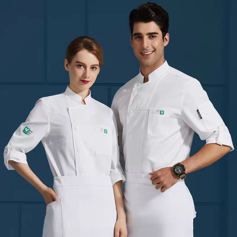 Hotel Chef Work Clothes Long and Short Sleeves Hotel Cake Baking Western Food Baking Canteen Work Clothes Summer Thin Style