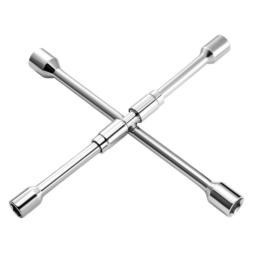 Un lote de 17 - 23mm cruzada plegable llave de neumáticos ahorrar mano de obra alta dureza engrosar la llave de neumáticos profundos