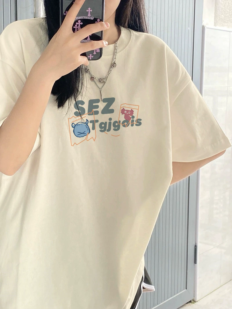 Футболка oversize из хлопка с короткими рукавами, унисекс, летняя футболка, свободный покрой S–3XL