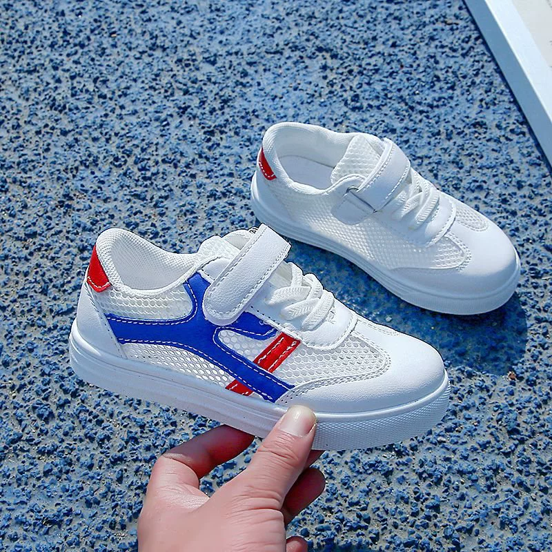 Детские белые туфли на День защиты детей, летние дышащие белые спортивные туфли с одинарной сеткой для мальчиков и девочек, студенческие кроссовки, школьная обувь для выступлений