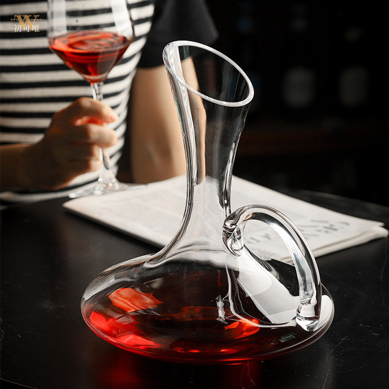 vidrio de cristal grueso vino tinto casa ligera de lujo de alto grado vino dispensador de vino extranjero vino dispensador de vino jar