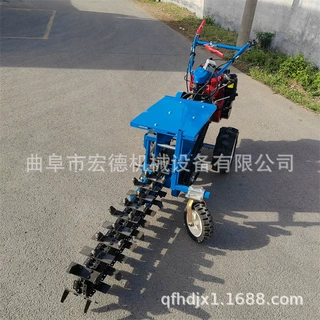液压升降小型链条式开沟机 路面开槽机 柴油埋管挖沟机