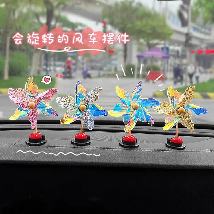 Ветер дует, чтобы повернуть электрический аккумуляторный автомобиль украшения маленькая ветряная мельница мотоцикл велосипеды креативные милые автомобильные украшения