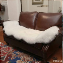 亚马逊白色仿羊皮垫长毛沙发垫卧室床边欧式毛绒地毯人造羊毛坐垫