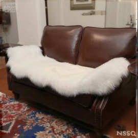 亚马逊白色仿羊皮垫长毛沙发垫卧室床边欧式毛绒地毯人造羊毛坐垫