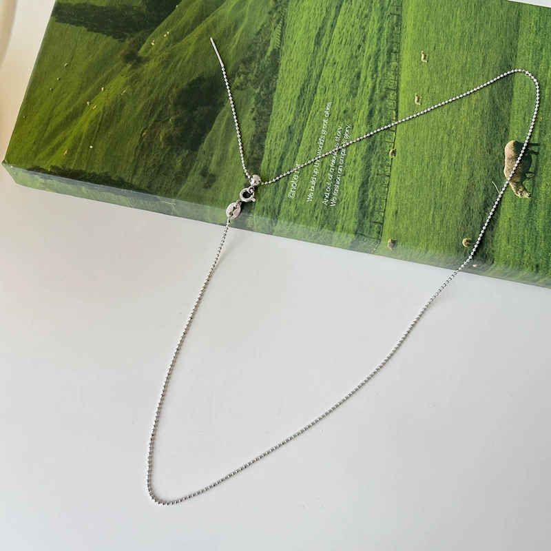 咔诗特 Round beads, box, chain, necklace, Korean style, silver 925 sample