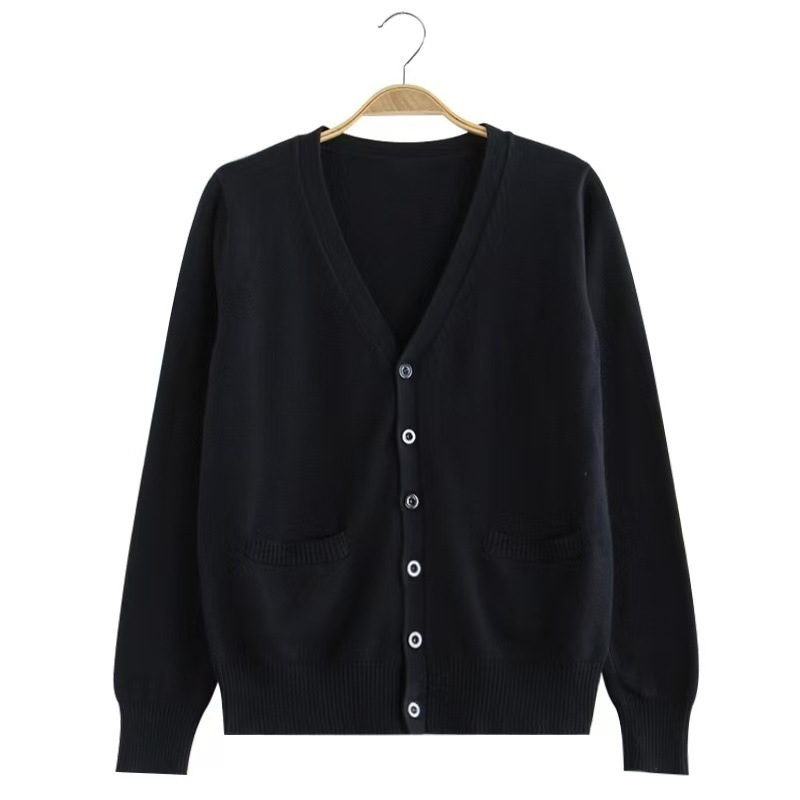 JK 制服セーターカーディガン卸売ベーシックジャケット女性の秋と冬のカレッジスタイルニットセータージャケット V ネック|undefined