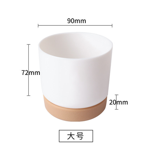 Mengxuan Ceramic Plastic Small Flower Pot Lazy Self-watering Water Storage Round Double-layer Succulent and Pothos Plant Pot