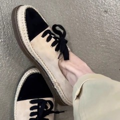 羊皮版~法式小香风一脚蹬渔夫鞋女2025新款外穿休闲时尚系带单鞋